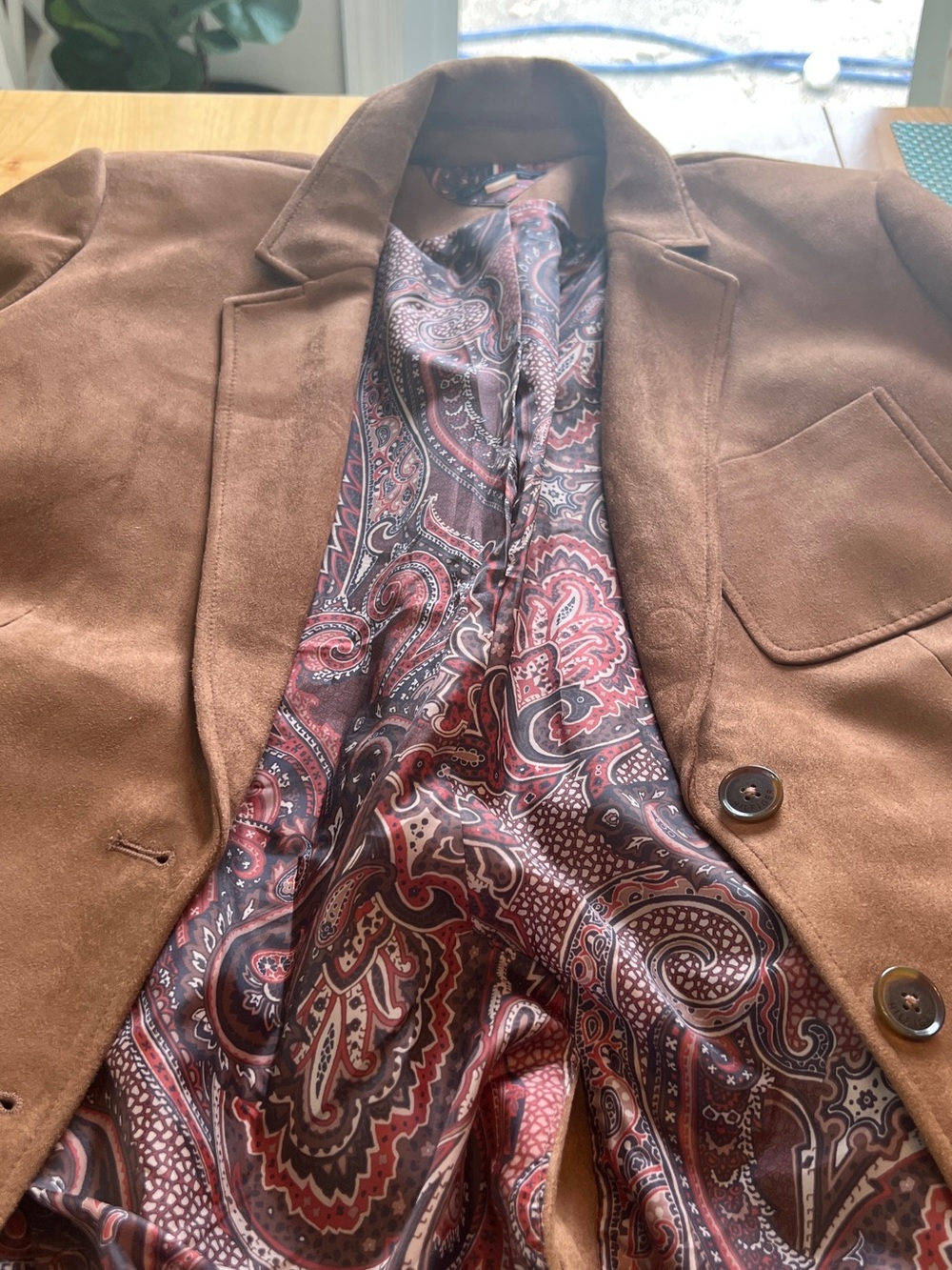 Tommy Hilfiger Faux Suede Blazer in Warm Brown - Picture 3 of 7